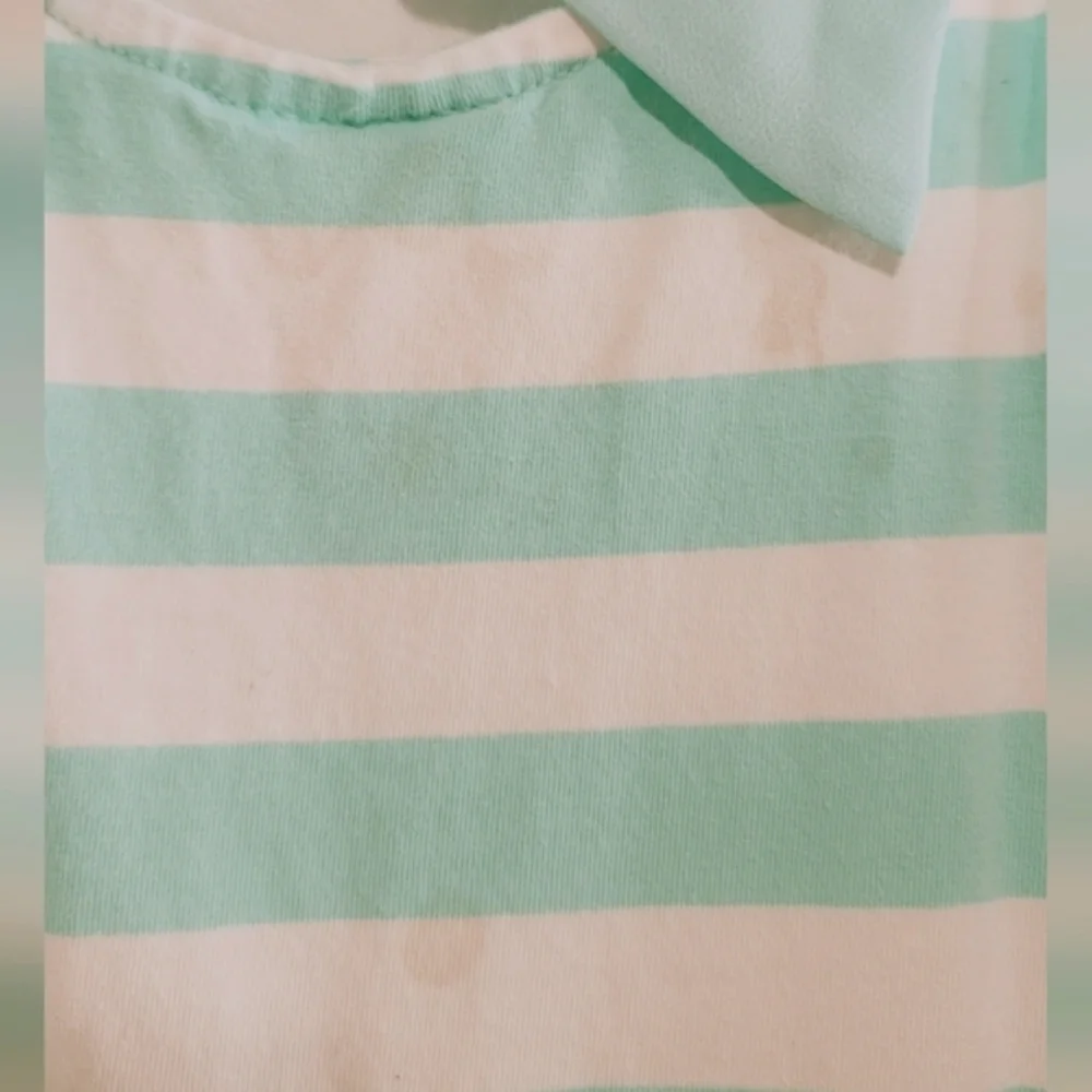Tommy Bahama Mint Green Striped Dress with Pink Heart Sequins Accent Size S 5/6 - Picture 10 of 10